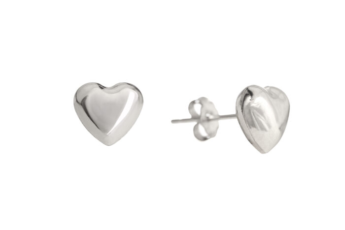 Puffy Hearts Silver